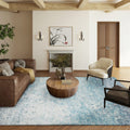 Addison Rugs Rylee Ary33 Blue Washable 5' X 7'6" Indoor Outdoor Area Rug, Easy Clean, Machine Washable, Non Shedding, Bedroom, Entry, Living Room, Dining Room, Kitchen, Patio Rug