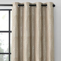 Light Brown And Silvery 100% Blackout Jacquard Geometric Pattern Curtains,52 Inch Wide 84 Inch Length 2 Panels, Thermal Insulate