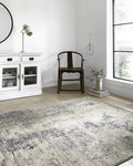 Loloi Teagan Collection 3-4 x 5-7 Accent Rug in Natural/Denim - Large Area Rug, Soft Neutral Rug, High-Traffic Area Rug for Li