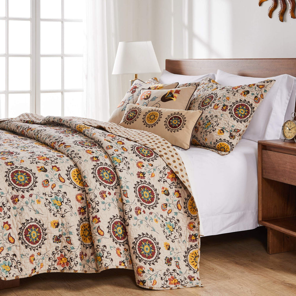 Greenland Home 5-Piece Andorra Bonus Quilt Set, Full/Queen