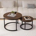 HOJINLINERO Round Coffee Table,Nesting Coffee Table Set of 2,Center Tables for Living Room,Office, Home Small Space,Stacking Sid