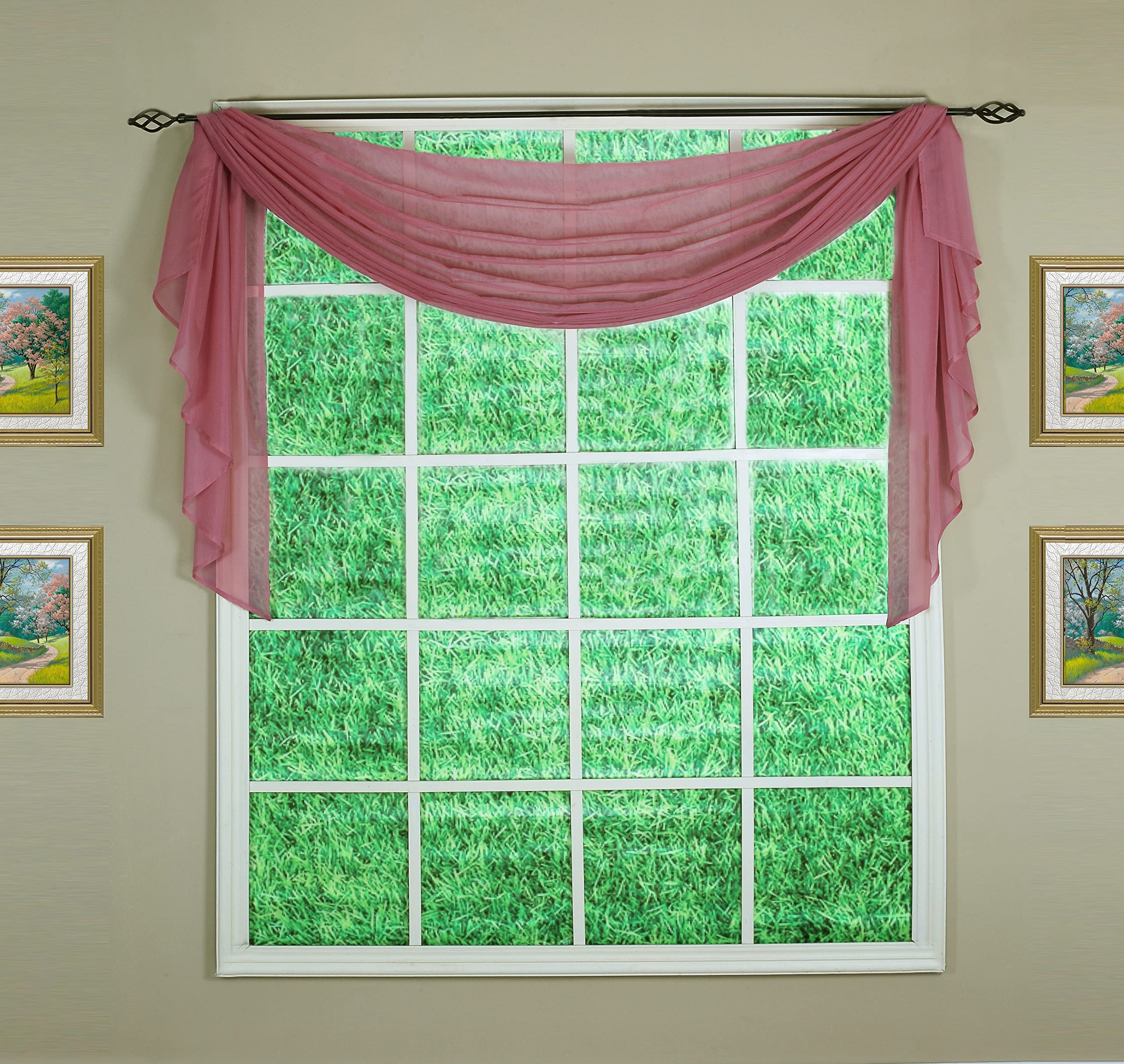 Today'S Curtain Emelia Original Voile Scarf 144', Mauve, 45' W X 144' L