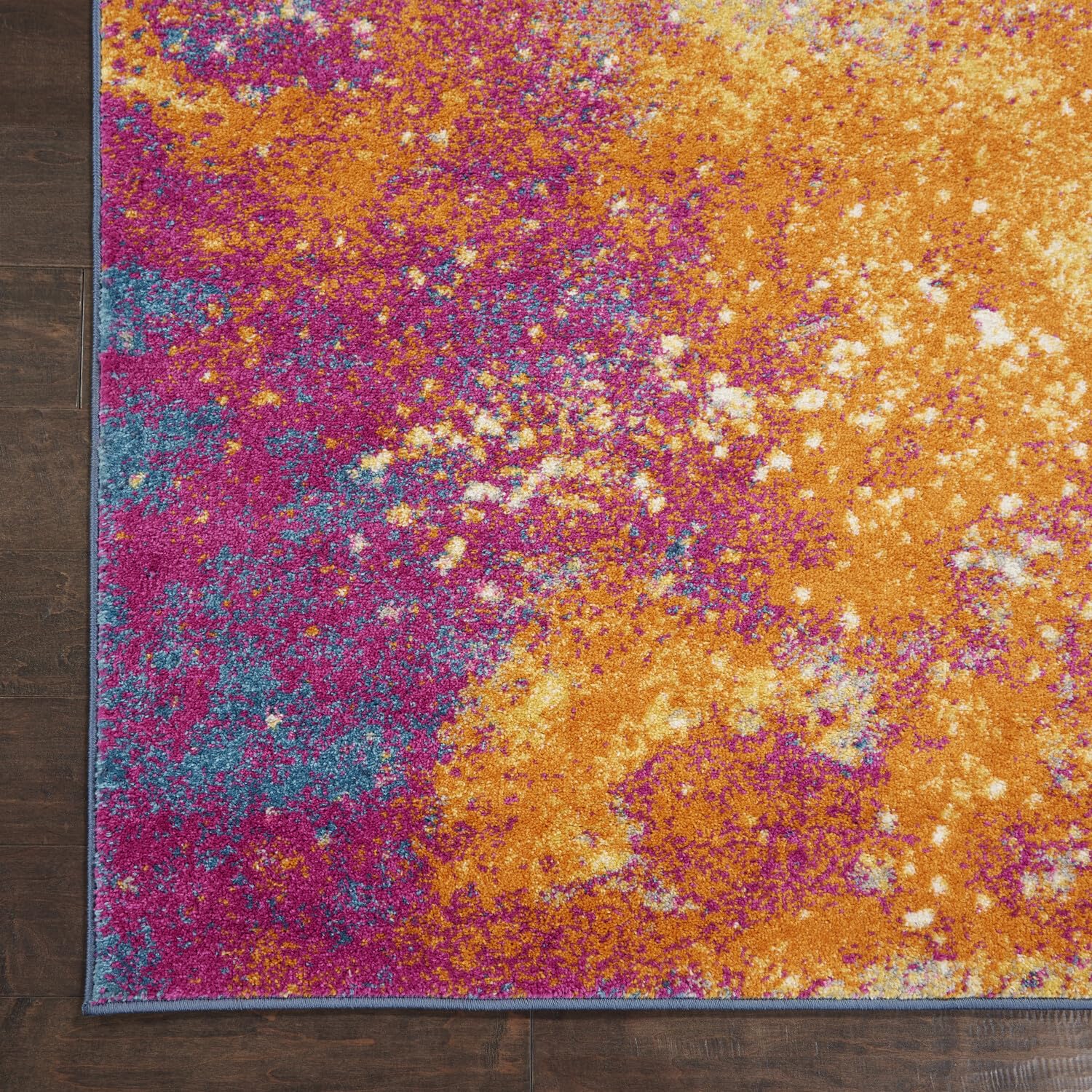 Nourison Passion Sunburst 2'2'' X 10' Area-Rug, Modern, Abstract, Easy-Cleaning, Non Shedding, Bed Room, Living Room, Dining Roo