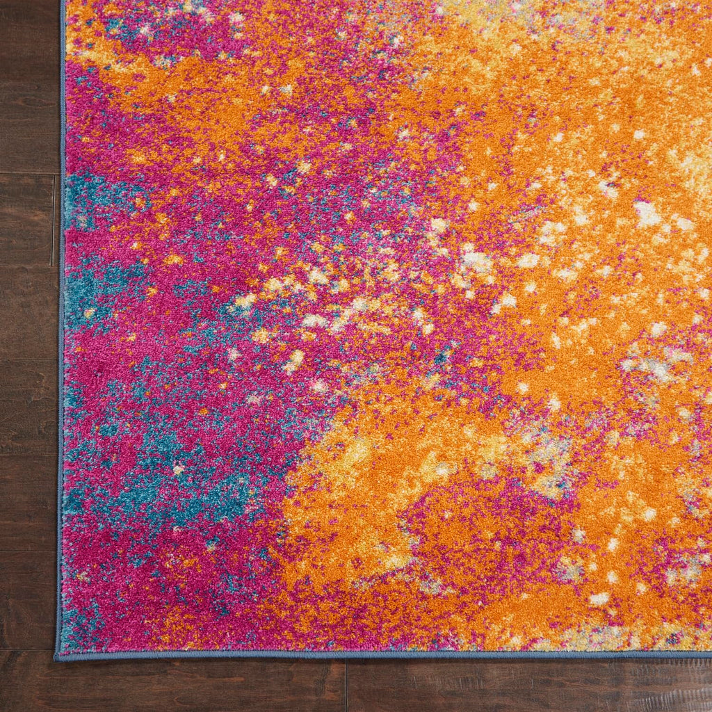 Nourison Passion Sunburst 2'2'' X 7'6'' Area--Rug, Modern, Abstract, Easy--Cleaning, Non Shedding, Bed Room, Living Room, Dining