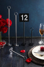 New Star Foodservice 23145 Double Side Plastic Table Numbers, 1 To 25, 4'' X 4'', Light Grey On Black