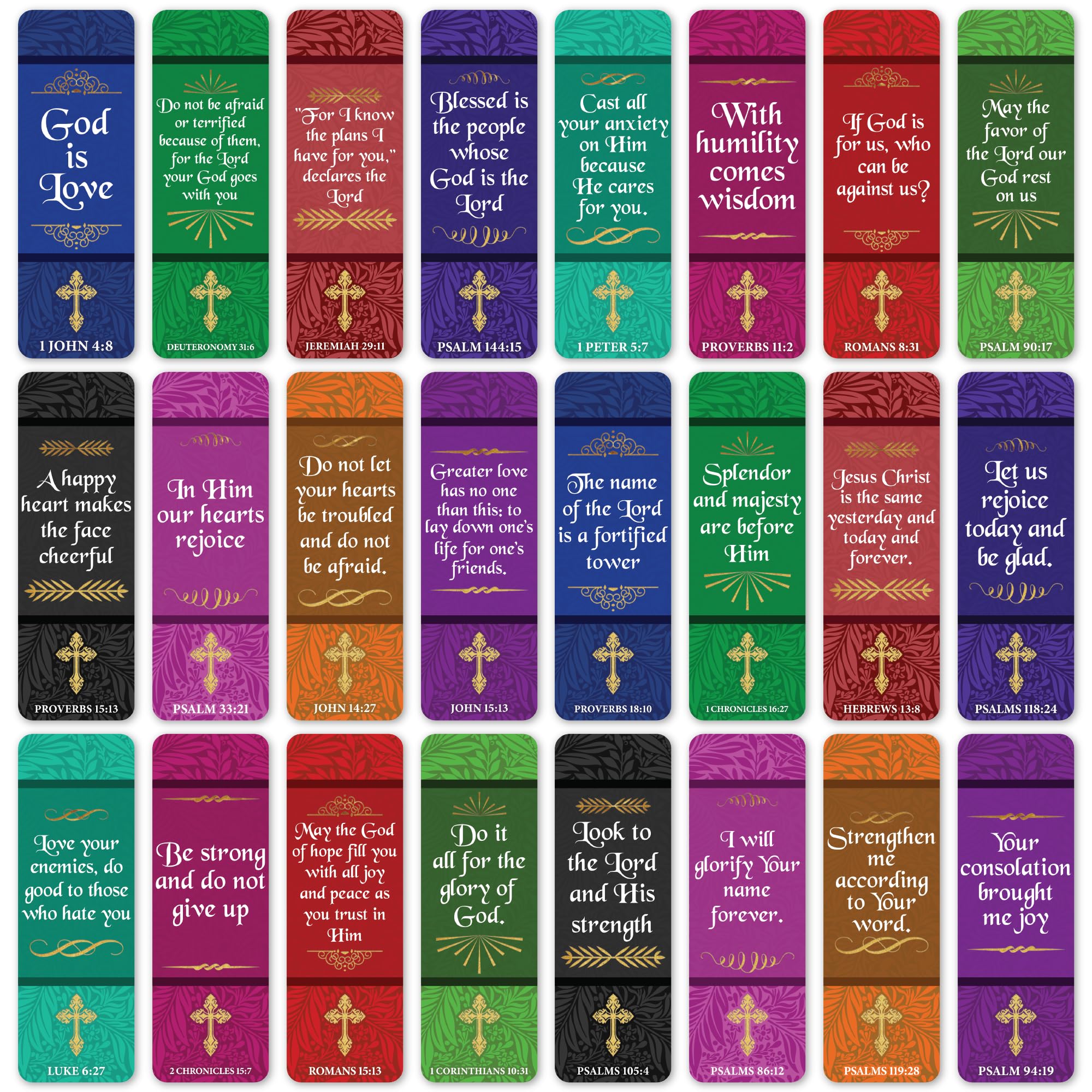 Only Zest 96 Pack Christian Bookmarks With Inspirational Verses, Unique Vibrant Bible Bookmark, Bulk Gifts For Church Groups, St