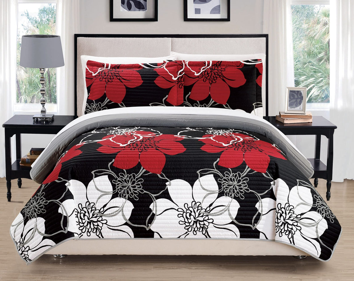 Chic Home Qs2807-An Woodside (2 Piece) Quilt Set, Twin, Black