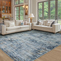 Area Rug 9x12 Washable Rugs: Abstract Large Living Room Rugs with Non-Slip Backing, Thin Carpet for Dining Room Table Bedroom Nu