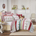 Levtex Home Merry & Bright Collecion - Comet And Cupid Quilt - King - Holiday Deer And Christmas Trees - Red Green White Teal -