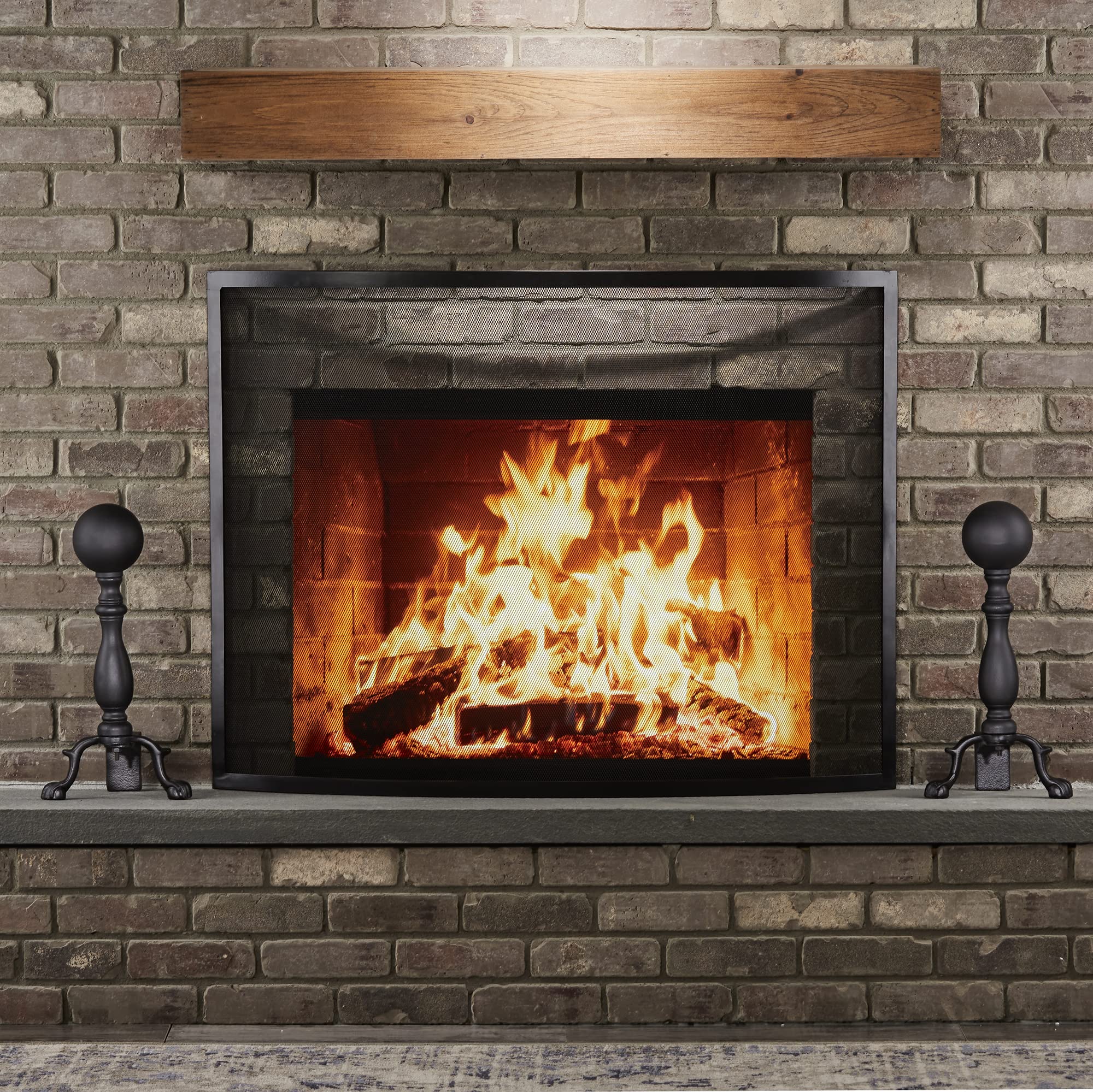 Uniflame, A-1234, Black Ball Fireplace Andirons