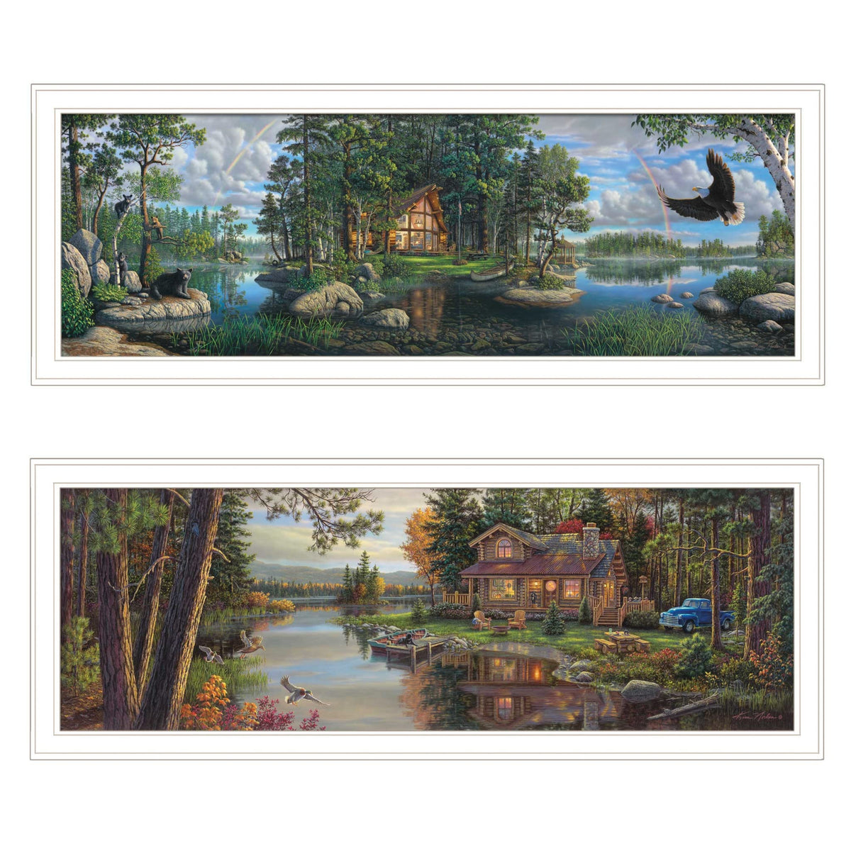 Set Of Two Freedom Promise Collection 2-Piece 1 White Framed Print Wall Art