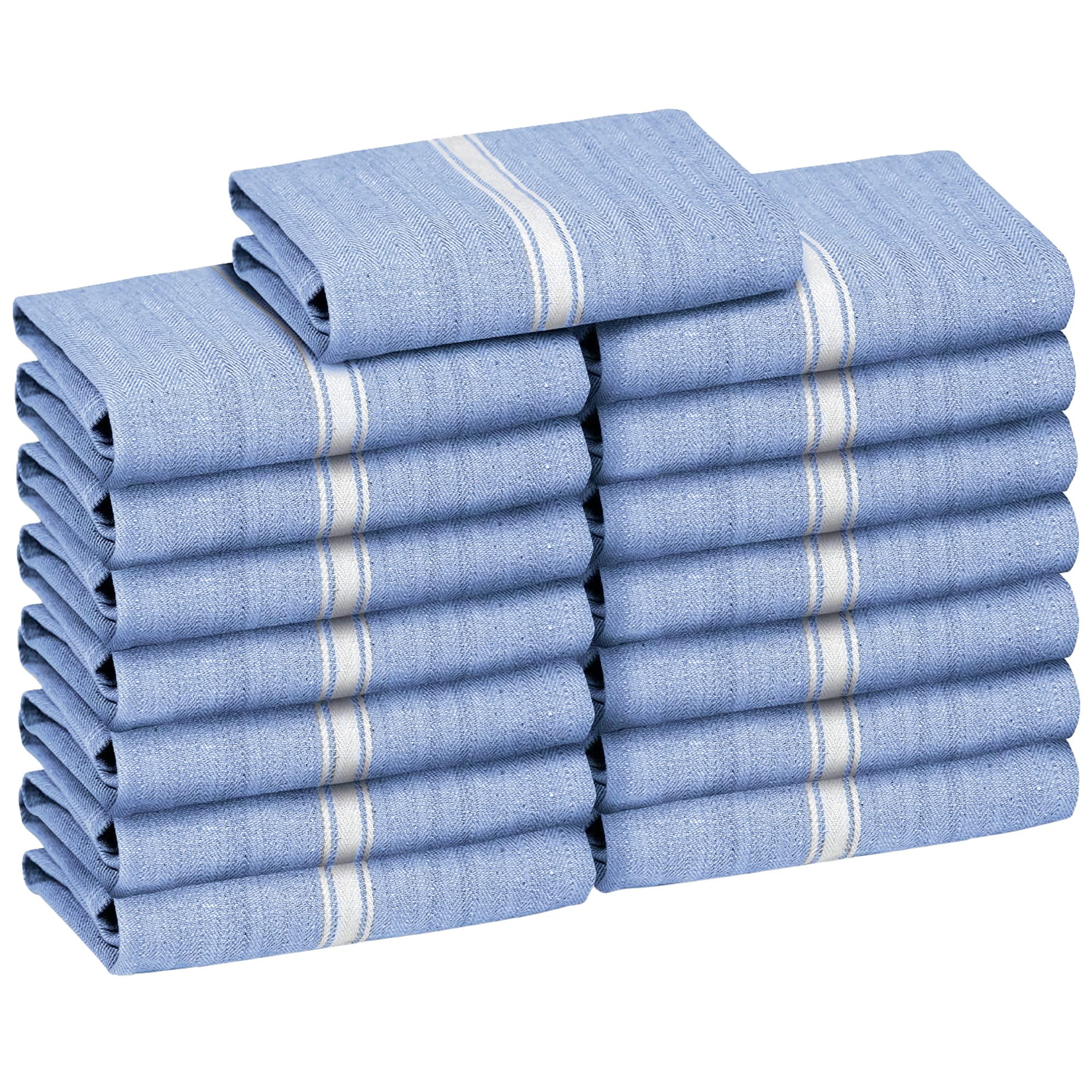 Zeppoli Classic Kitchen Towels - 15 Pack 100% Natural Cotton Kitchen Towel Set, Reusable Wash Cloths, Absorbent Dish Towels, Mac
