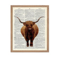 Poster Master Dictionary Art Poster - Highland Cow Print - Cow Art - Farmland Art - Gift for Men, Women & Animal Lover - Minimal