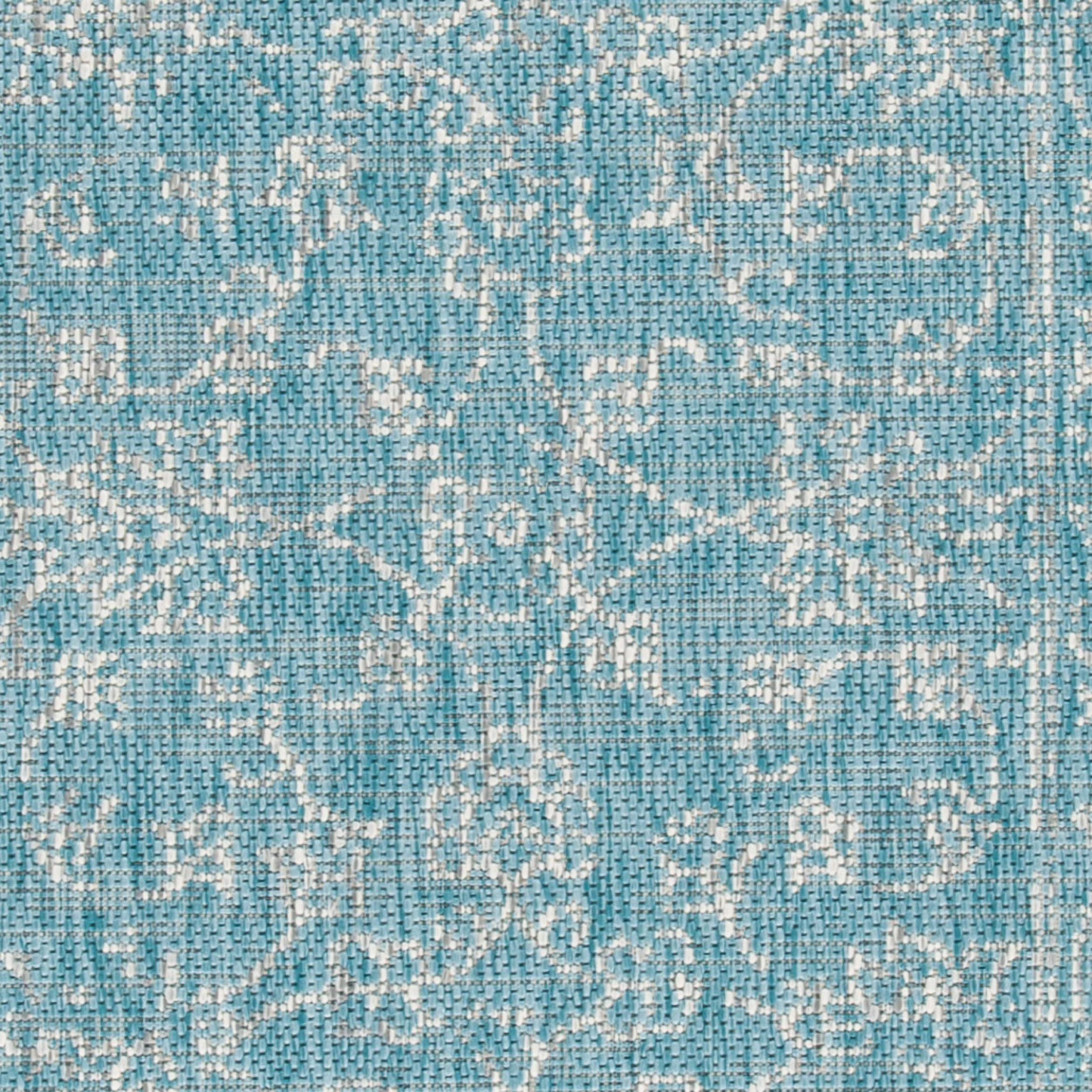 Safavieh Courtyard Collection 8' X 10' Aqua/Grey Cy8680 Indoor/ Outdoor Patio Backyard Mudroom Area Rug