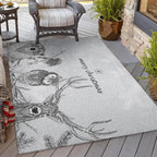 Addison Rugs Cozy Winter Acw40 Gray 30' X 46' Indoor Outdoor Area Rug, Easy Clean, Machine Washable, Non Shedding, Bedroom, Li