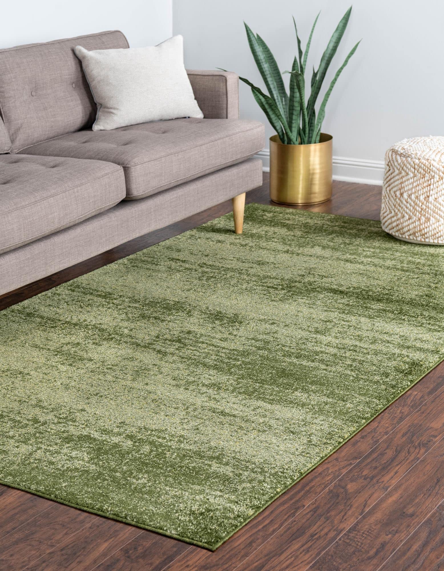 Unique Loom Del Mar Collection Area Rug - Lucille (4' 1'' X 6' 1'' Rectangle, Green/ Hunter Green)