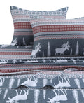 Tribeca Living 100% Cotton Flannel Sheet Set - Deep Pocket, 170-Gsm, Ultra Soft & Cozy Bedding For Winter, King, Winter Reindeer