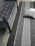 ORFA HOME Custom Size Meander Hallway Runner Rug Slip Resistant, 26 Inch Wide x Your Choice of Length Size, Anthracite, 26 Inch 