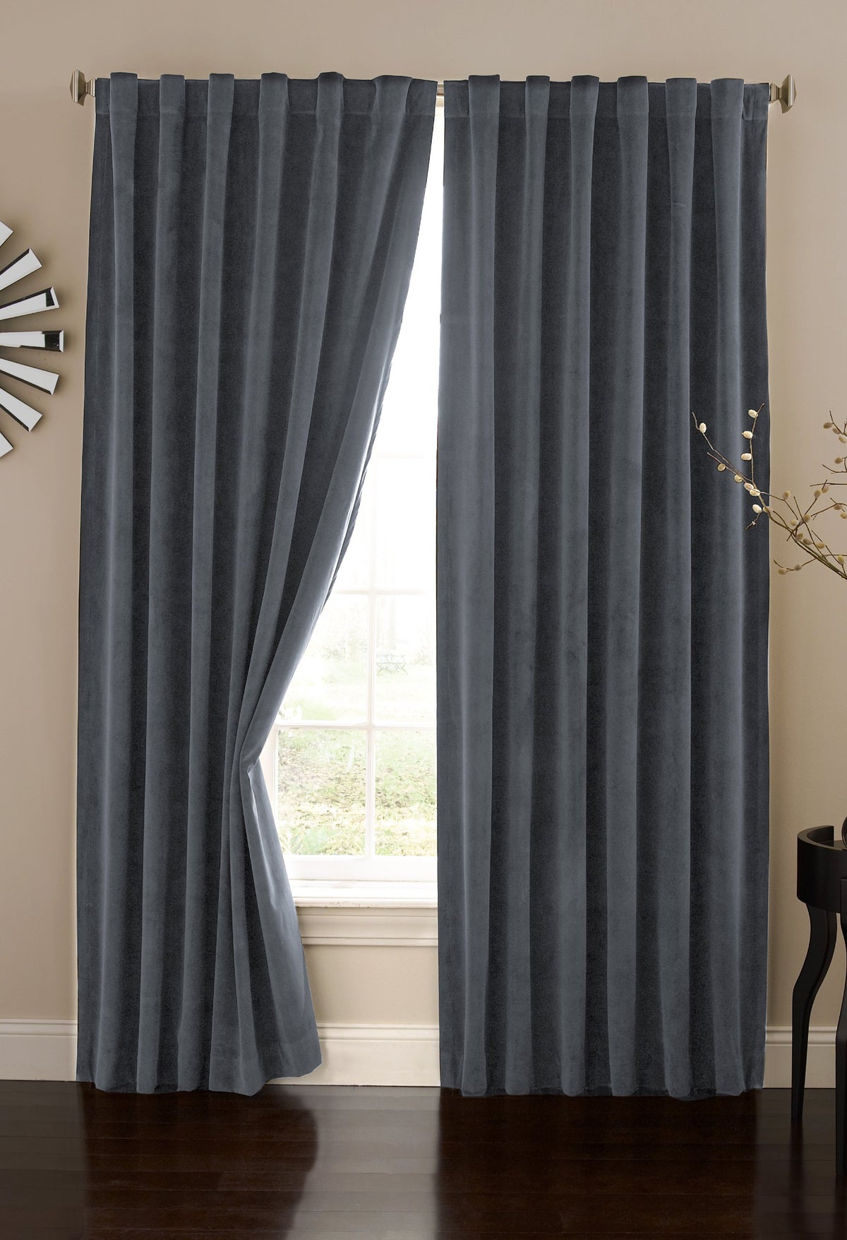 Eclipse Bradley Modern 100% Blackout Thermal Rod Pocket Curtain For Bedroom, Living Room, Or Theater (1 Panel), 50 In X 95 In, S