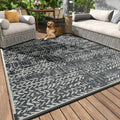 Montvoo Outdoor Rug Waterproof-Patio Rug Mat 6X9 Outdoor Carpet Reversible Rv Camping Picnic Plastic Straw Rug Outside Outdoor A