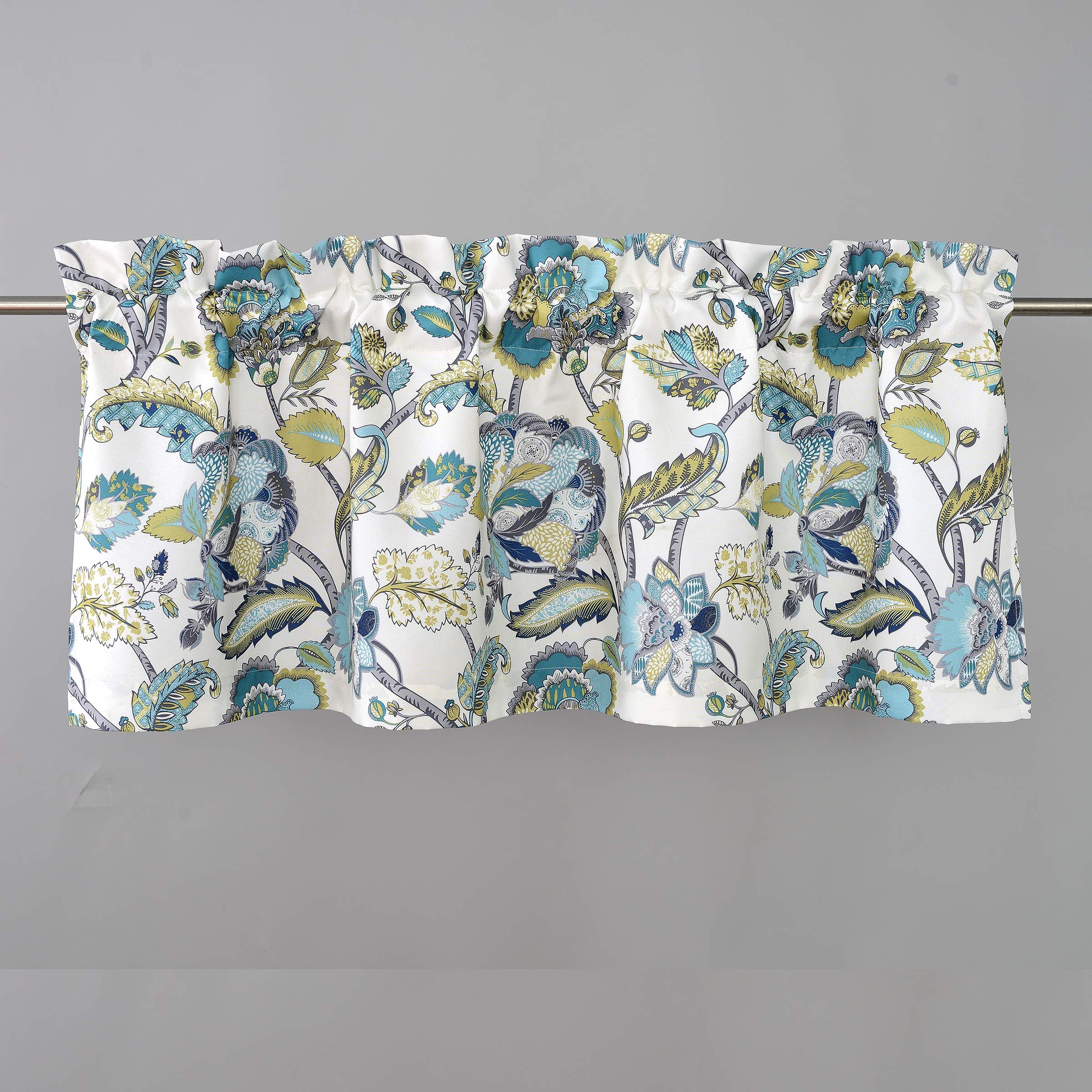 DriftAway Layla Classic America Style Floral Leaves Room Darkening Window Curtain Valance Rod Pocket Single 52 Inch by 18 Inch P