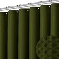 Pangsinne Waffle Shower Curtain, Dark Green Shower Curtain With Waffle Weave, Fabric Shower Curtain Waffle Textured Heavy Duty,