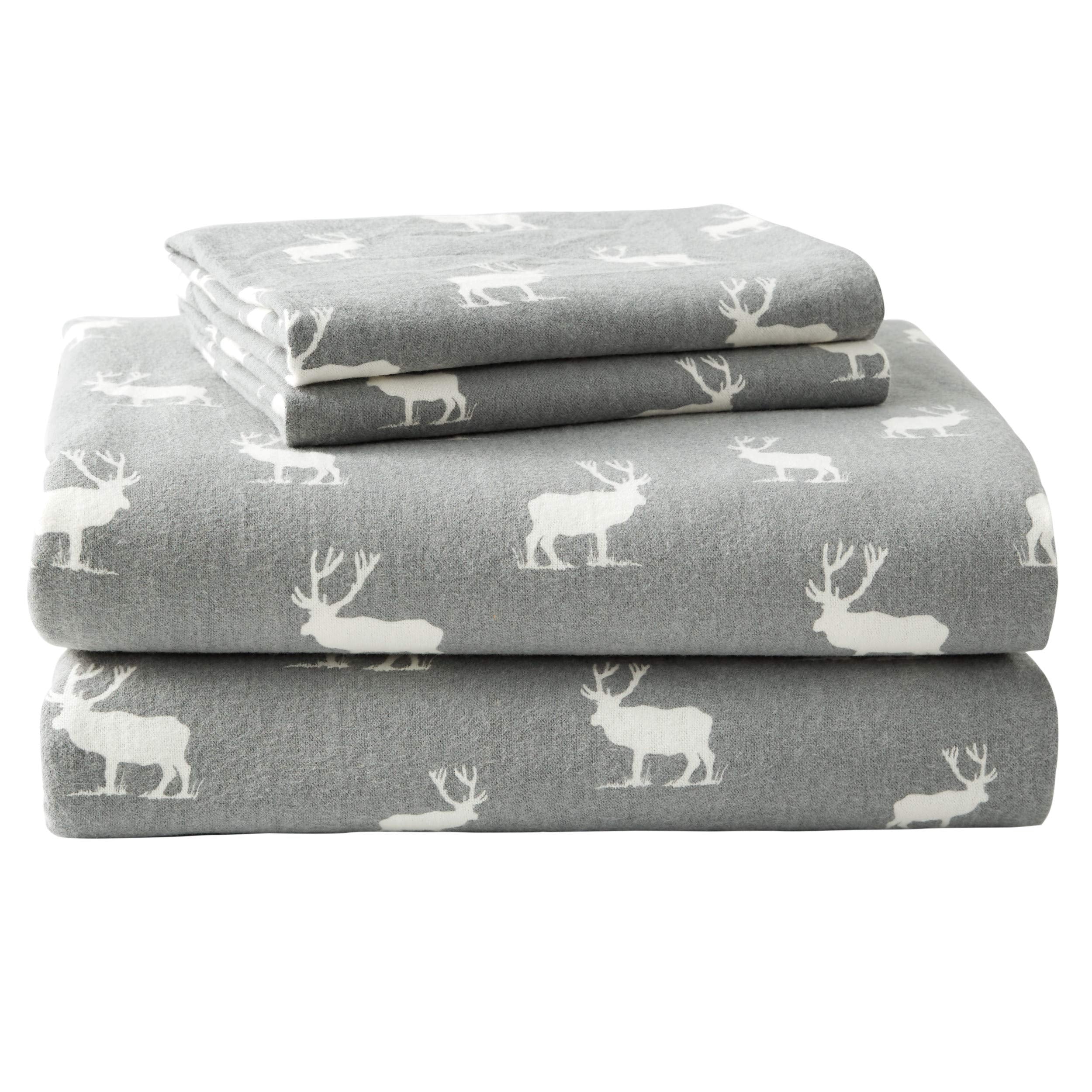 Eddie Bauer - Flannel Collection - Cotton Bedding Sheet Set, Pre-Shrunk & Brushed For Extra Softness, Comfort, And Cozy Feel, Ki