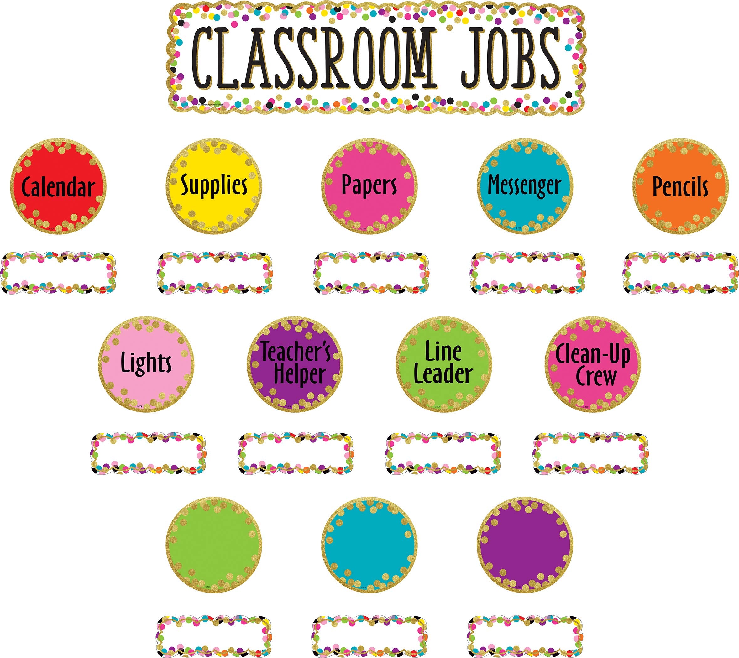 Teacher Created Resources Confetti Classroom Jobs Mini Bulletin Board Set, Multicolor