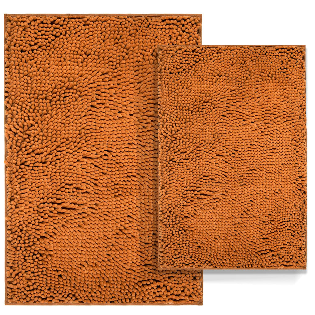 2 Piece Bathroom Rugs Set Bath Mat, Soft Absorbent Chenille Bath Rugs Luxury Bath Carpet, Thick Plush Bathtub Mat, Non-Slip Bath