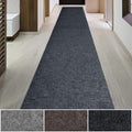 iCustomRug Spartan Weather Warrior Heavy Duty Indoor/Outdoor Utility Textured Runner, Non-Slip Rubber Backing 4 x 50 Charcoal