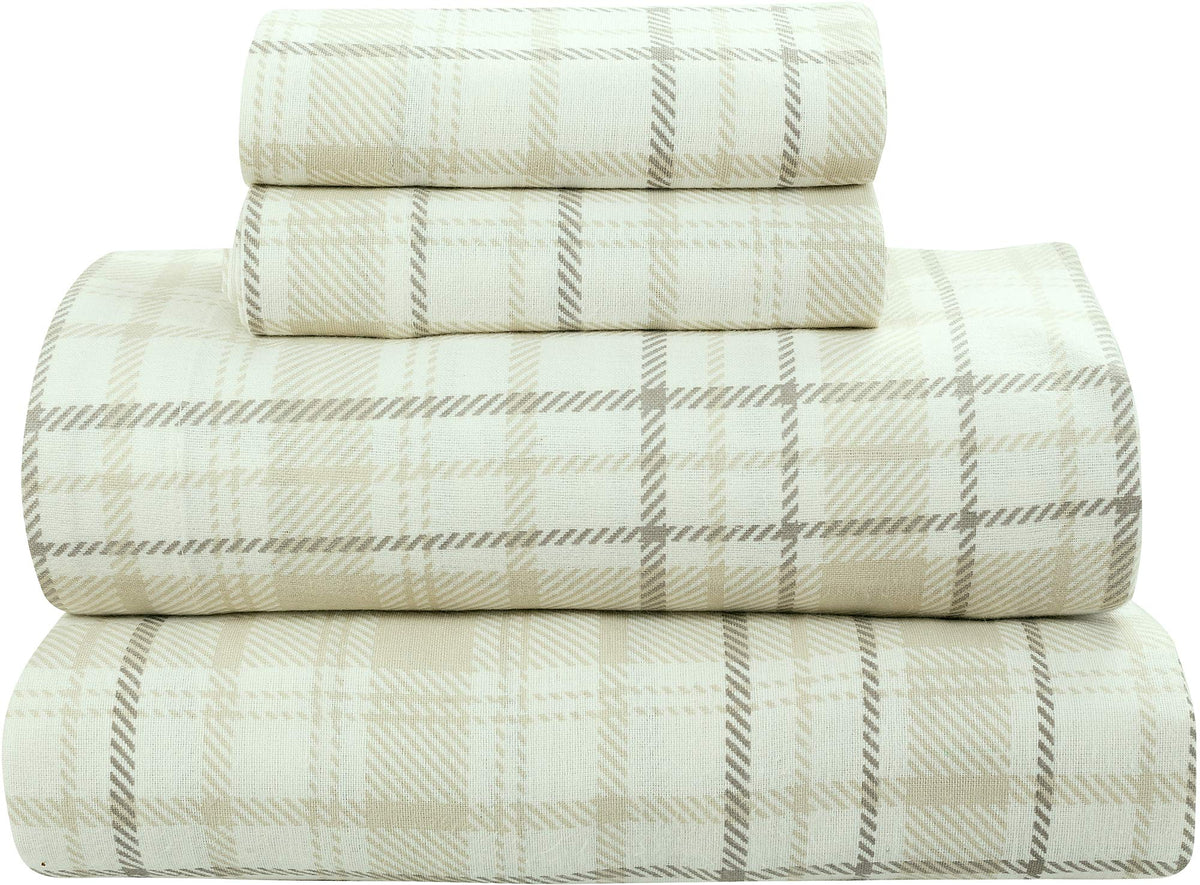 Bliss Casa 4 Piece 100% Cotton Flannel Sheet Set Twin - High Gsm Deep Pockets, Warm Breathable Flannel Sheet Set. Flannel Bed Se