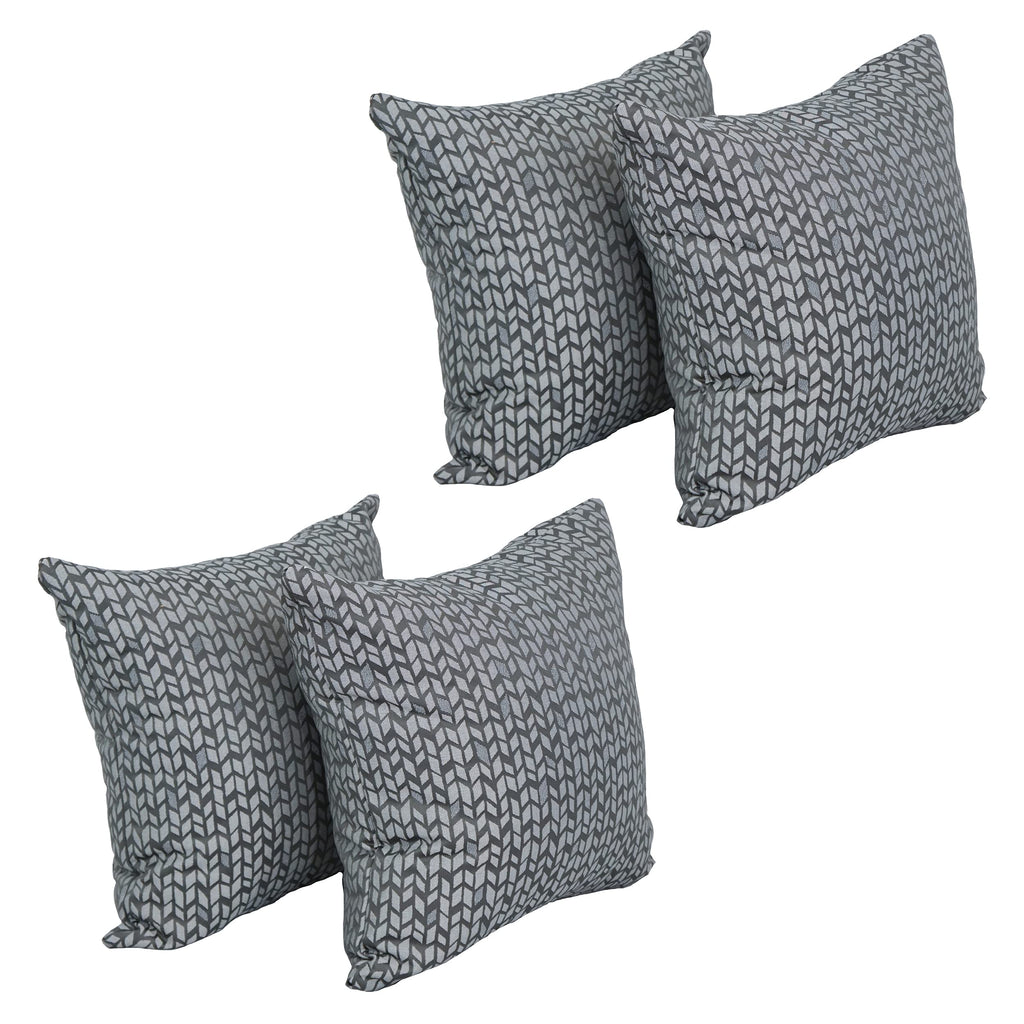 Blazing Needles Square Polyester Jacquard Throw Pillows, 17", Banyan Timber 4 Count
