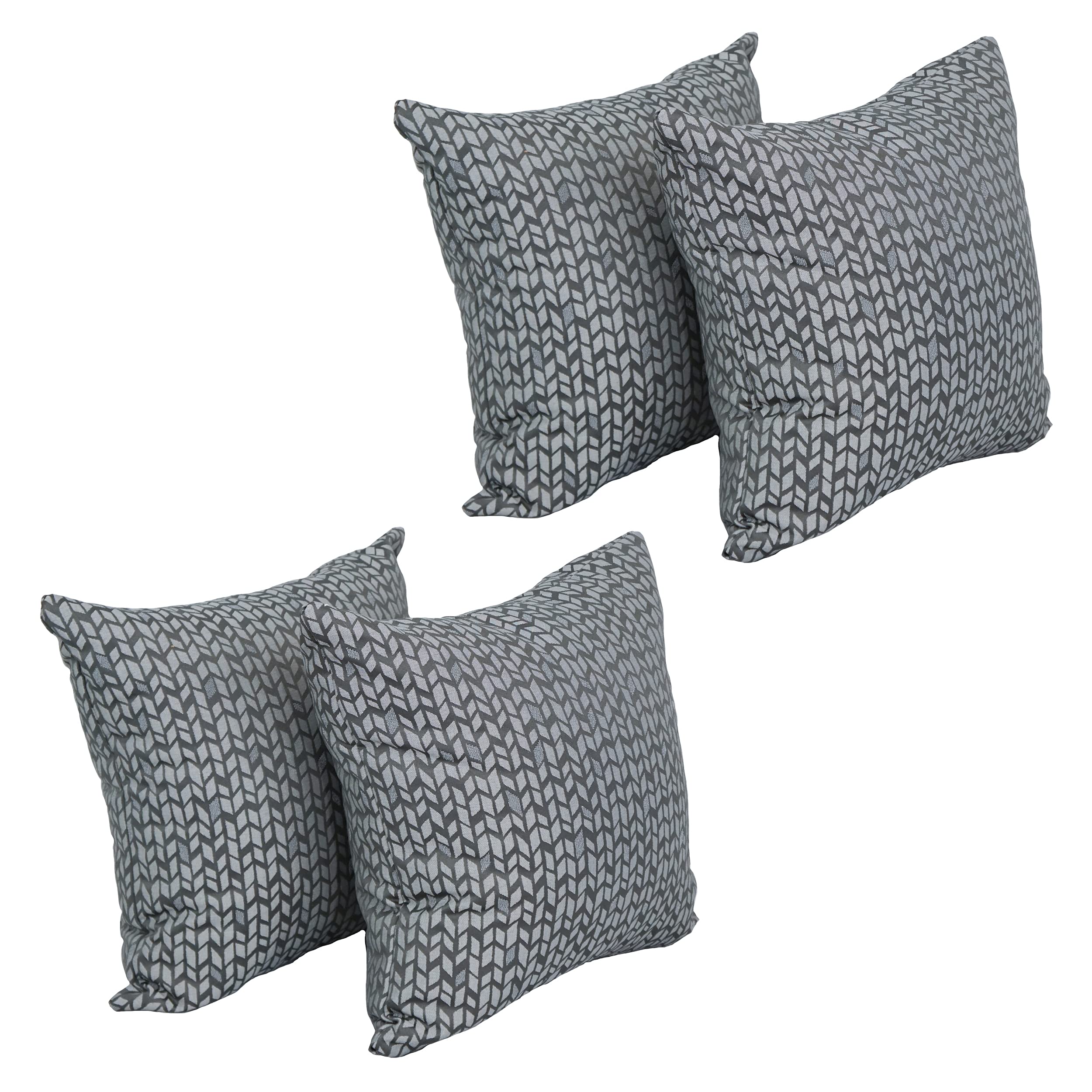 Blazing Needles Square Polyester Jacquard Throw Pillows, 17", Banyan Timber 4 Count
