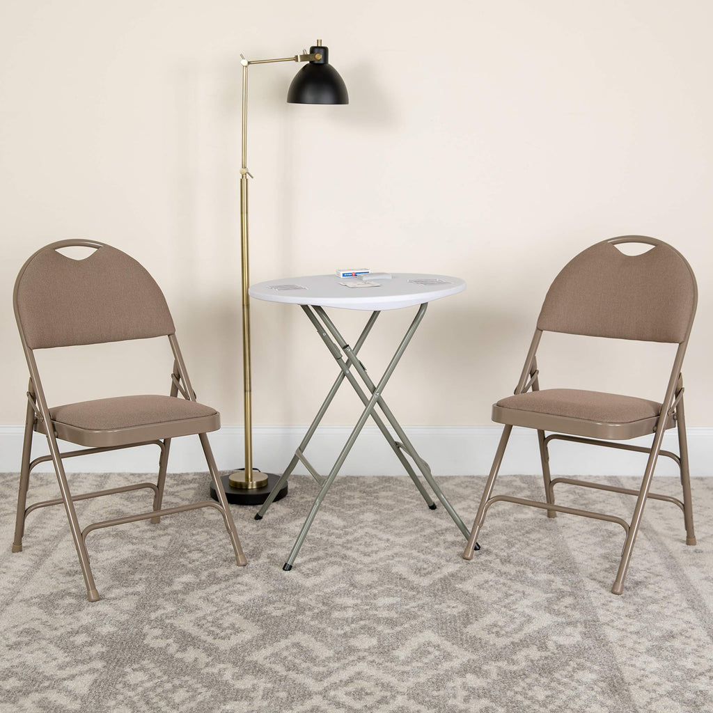Hercules Series Folding Chair [Set Of 2] Finish: Beige