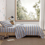 Eddie Bauer Kids - Twin Sheets, Stain Resistant Kids Bedding, Ideal For Toddler Bedding Set (Vivid Stripe Blue, Twin)