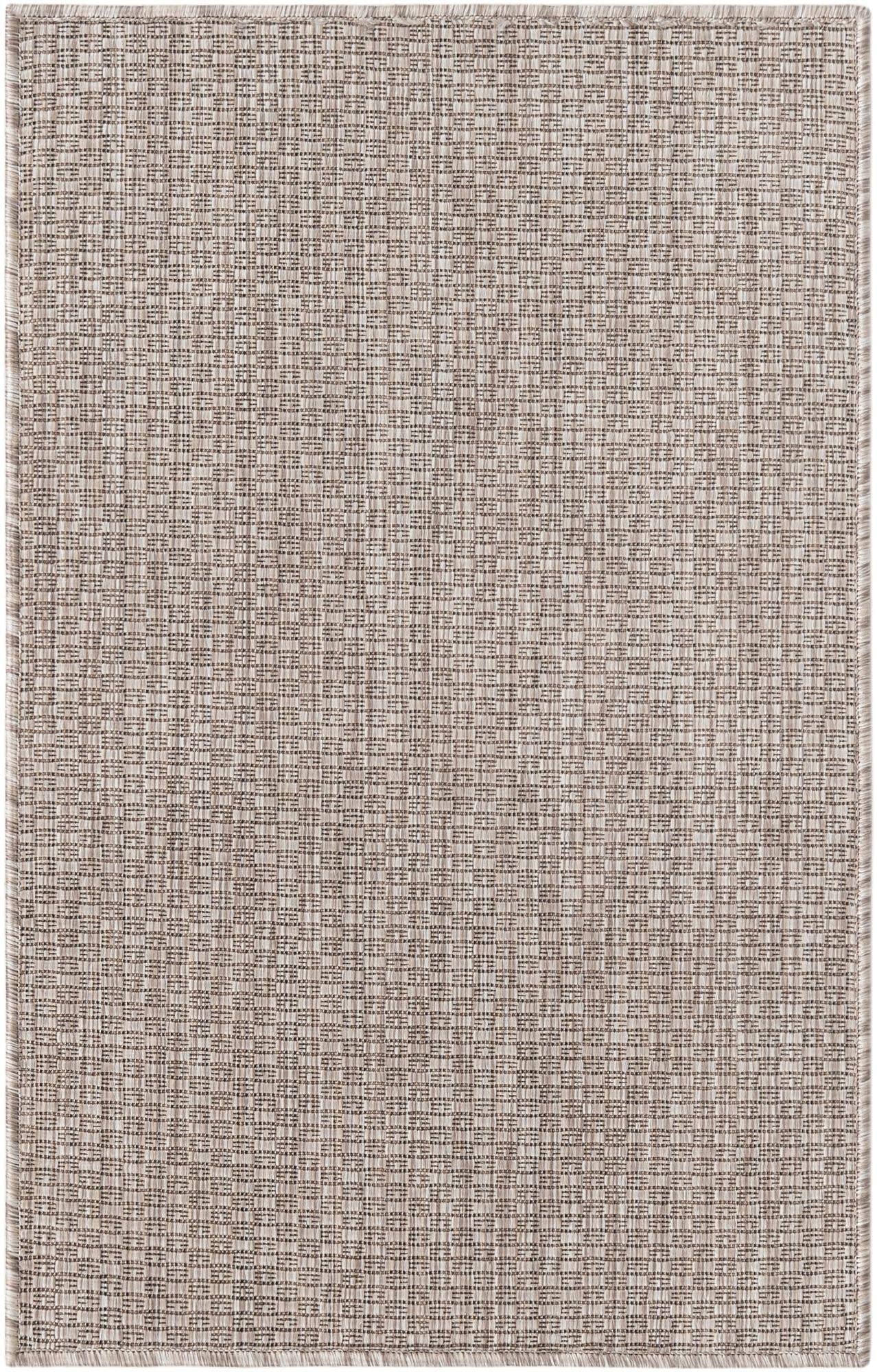 Unique Loom Collection Casual Transitional Solid Heathered Indoor/Outdoor Flatweave Area Rug (2' X 3' 1'' Rectangle, Beige/Ivory