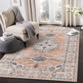 Vivorug Washable Rug, Ultra Soft Area Rug 5x7, Non Slip Vintage Rug Foldable, Stain Resistant Rugs for Living Room, Tribal Medal
