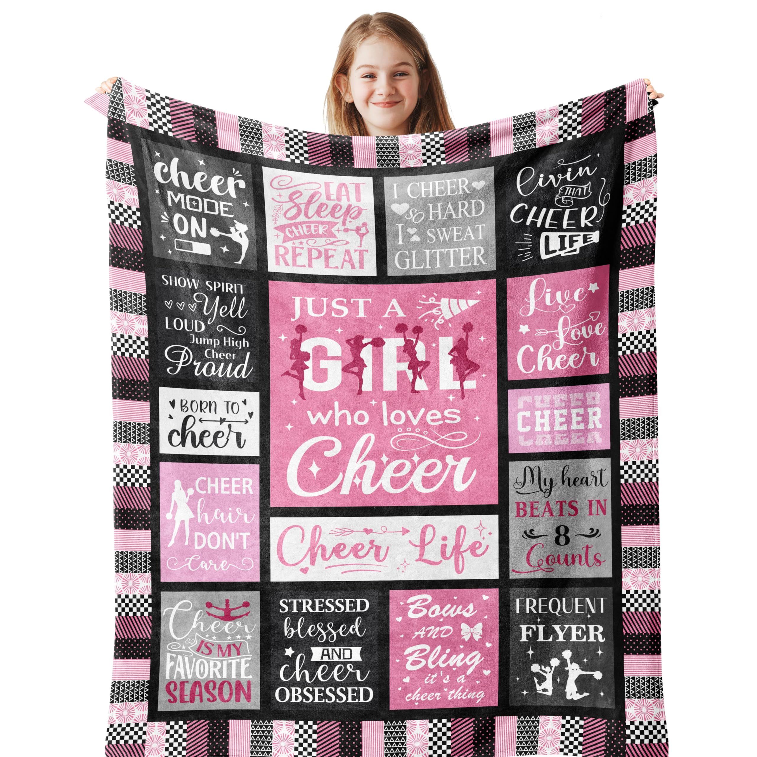 Cheerleader Gifts, Unique Cheer Blanket Gifts For Girls, Best Cheerleading Gift Ideas, Throw Gifts For Cheerleaders Team, Cheer