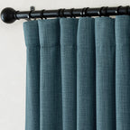 Nicetown Greyish Blue Room Darkening Linen Curtains For Living Room, Pinch Pleated Faux Linen Blend Thermal Insulated Sou/Noise