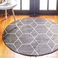 Unique Loom Trellis Frieze Collection Area Rug - Geometric (7 Round, Multi/ Ivory)