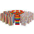 Hallmark Celebrate Rainbow Party Favor and Wrapped Treat Bags (30 Ct., 10 Each of Vertical Stripes, Horizontal Stripes, Dots) fo