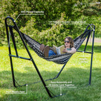 Sunnydaze Universal Double Hammock Stand Only - 550-Pound Capacity - Heavy-Duty Hammock Stand For Outside - Fits 9 To 14 Foot Hammocks - Black