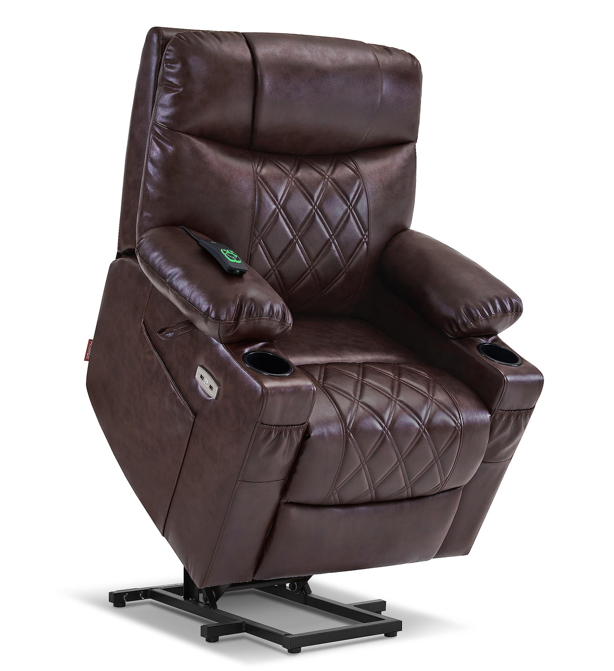 Mcombo Small Power Lift Recliner Chair Sofa With Massage And Dual Heating, Adjustable Headrest For Elderly People Petite, Usb Po