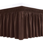 Biscaynebay Wrap Around Bed Skirt King & Cal King 16" Drop Brown Polyester FLORABS2617