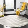 SAFAVIEH Adirondack Collection 6 Round Grey / Cream ADR125B Modern Wave Distressed Non-Shedding Dining Room Entryway Foyer Livi