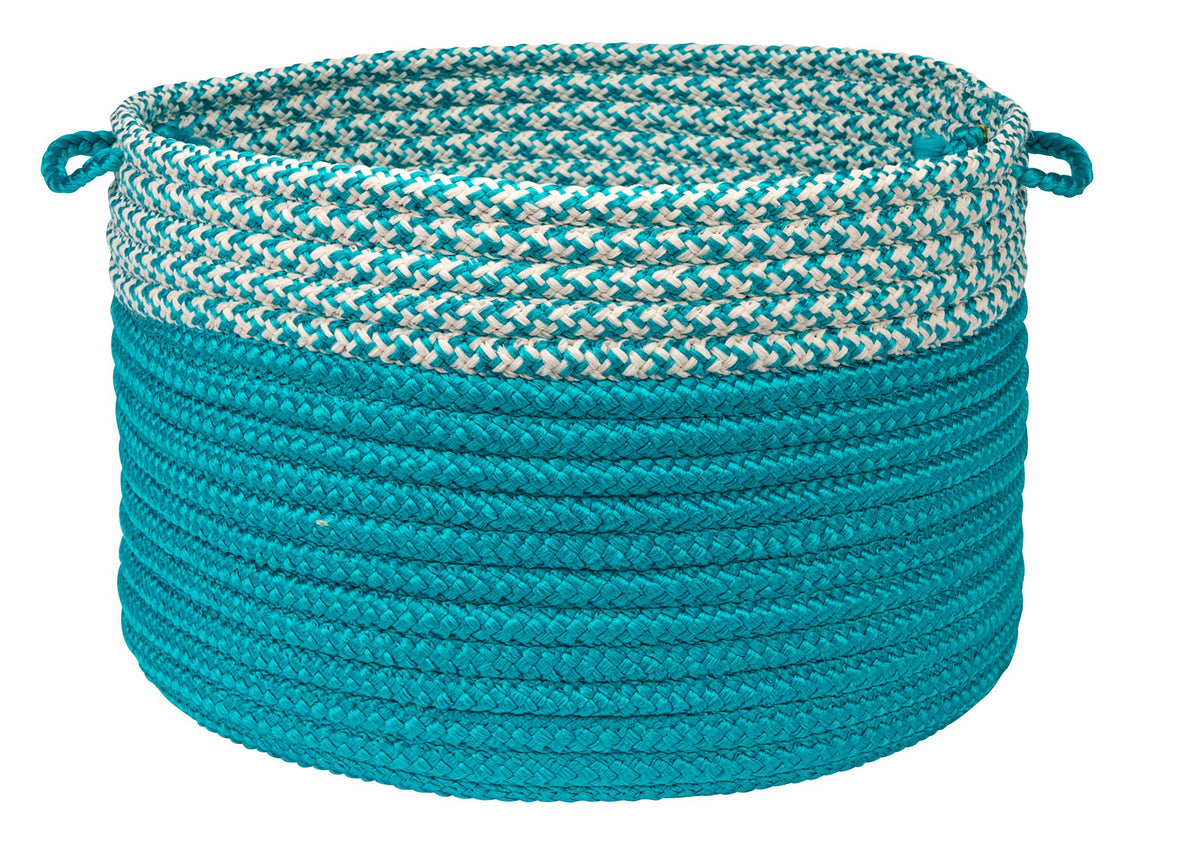 Houndstooth Dipped Basket Colonial Mills, 24 By 14-Inch, Turquoise