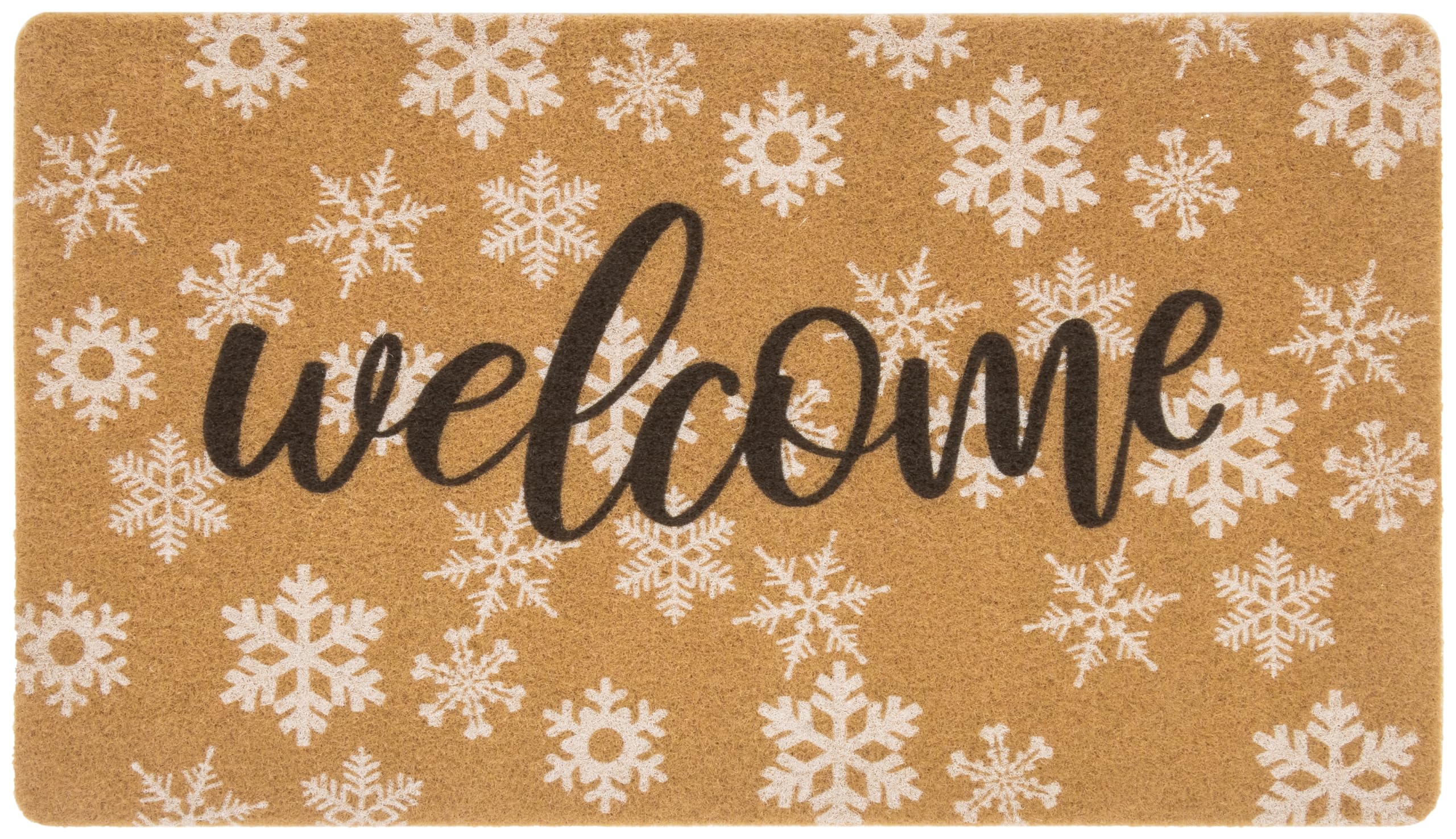Mealah Winter-Snowflake-Welcome-Entrance-Artificial-Coir-Floor-Doormat-Indoor-Outdoor-Non-Slip-Door-Mat Winter Home Decor Front 