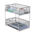 Mind Reader Accessory Organizer, Supply Storage, Makeup Office, Kitchen, Metal Mesh, 8.25 L W x 12.5 H, 12 x 8 x 12, Silver