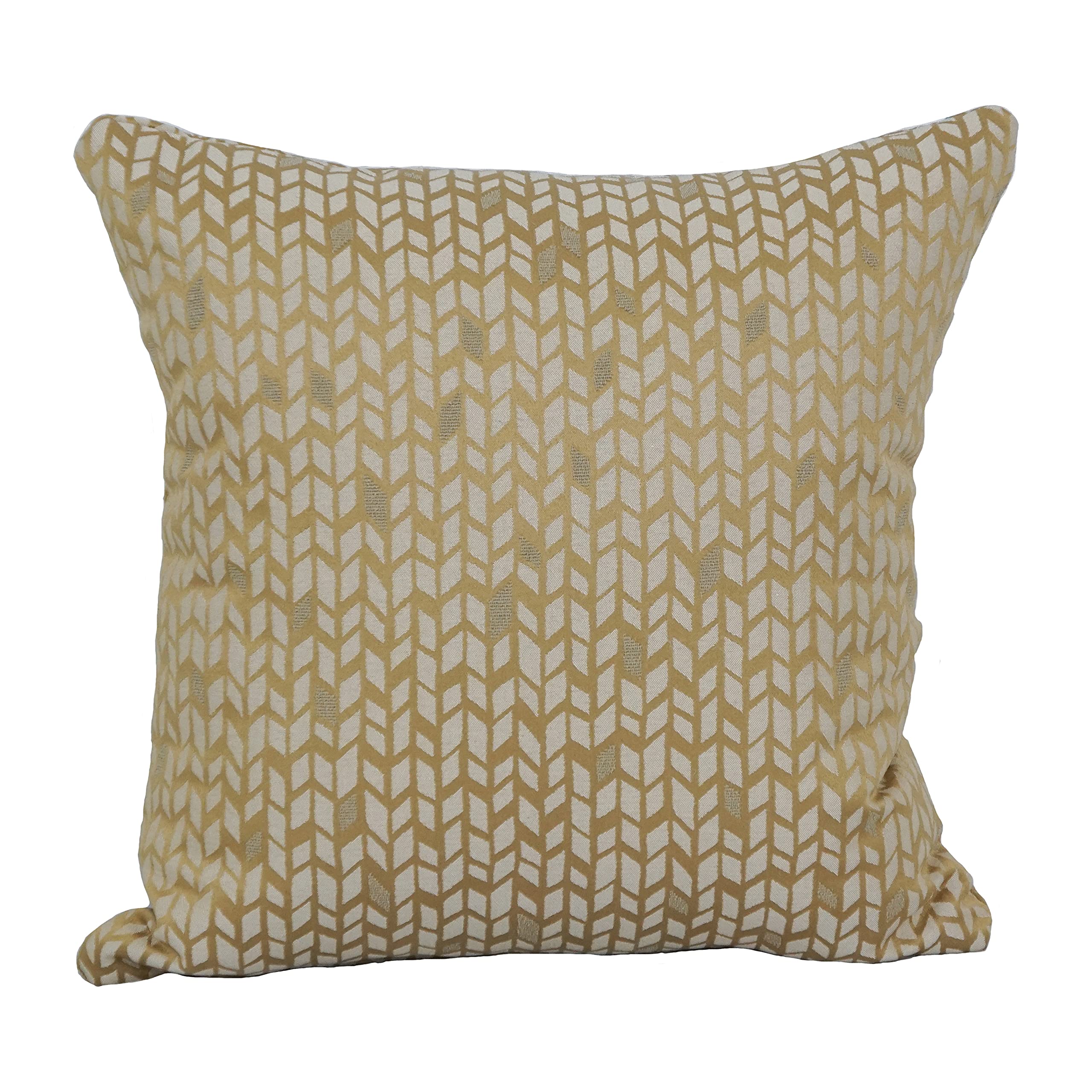 Blazing Needles Square Polyester Jacquard Throw Pillows, 17&quot;, Banyan Camel 4 Count