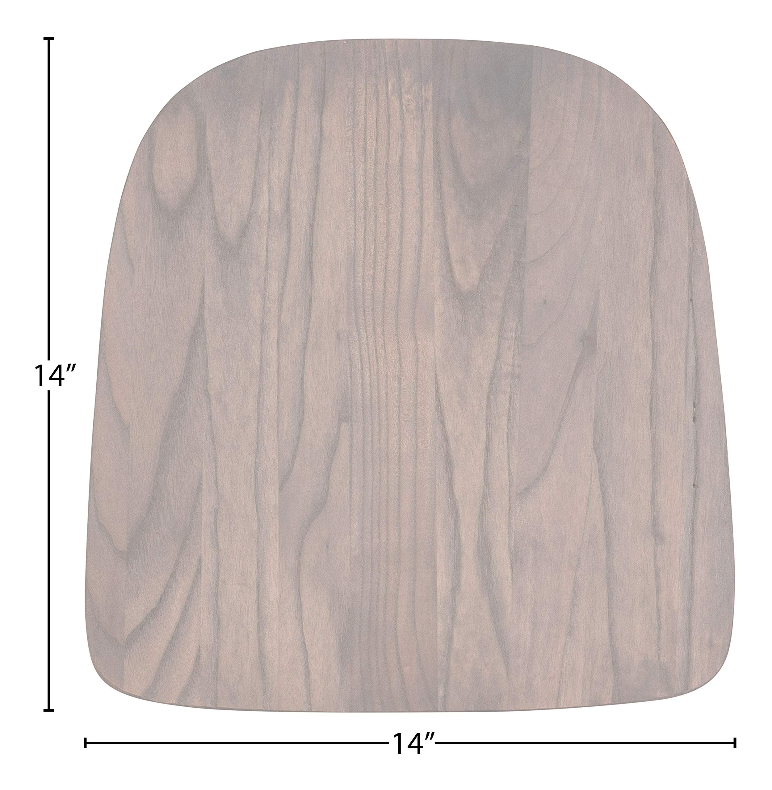 Flash Furniture Perry Rustic Walnut Wood Seat For Colorful Metal Chairs